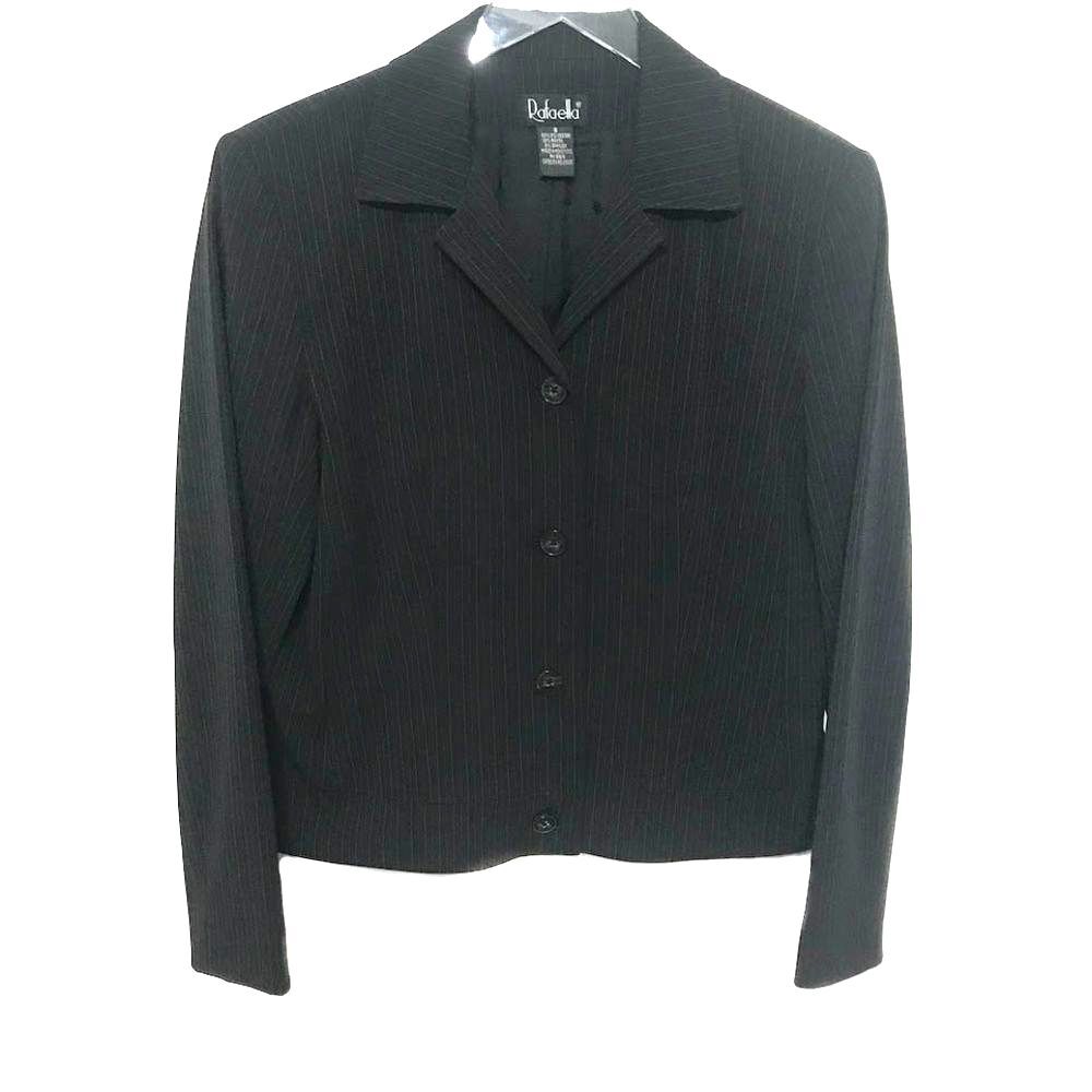 Rafaella Black Pinstripe Suit‎ Jacket Blazer Size 8